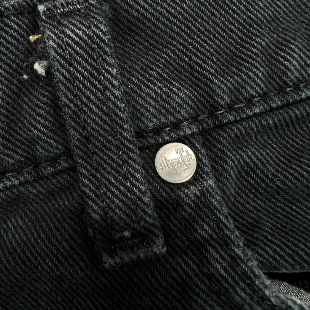 VTG 1996 Levis Silver Tab Men's Baggy Loose 36X34 Black Jeans USA 90s Y2K EUC - Picture 6 of 16
